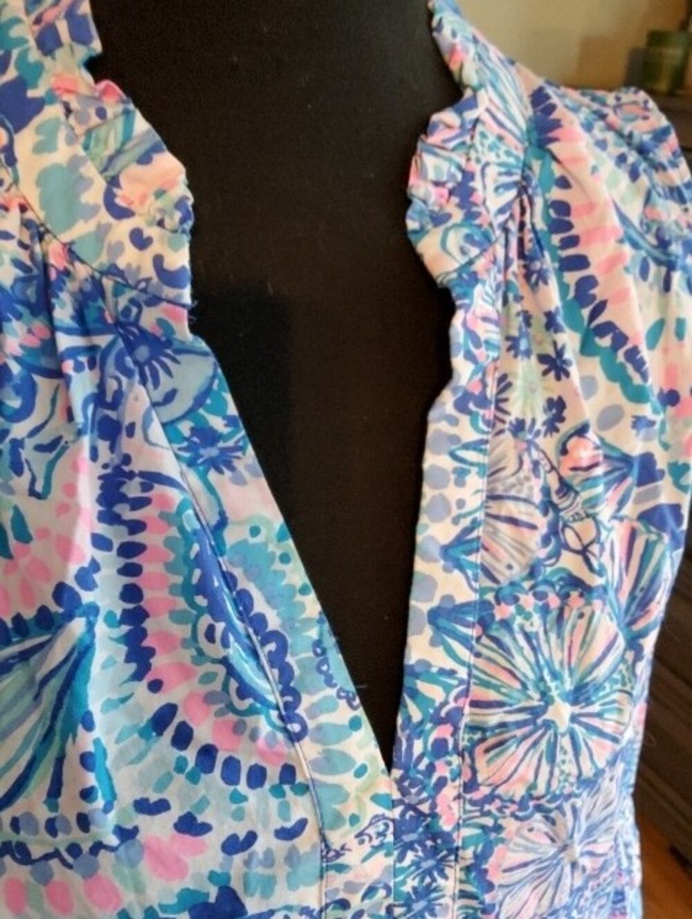 Lilly Pulitzer Blue Pink Paisley Floral Sleeveless Peplum Top Medium - Picture 2 of 13